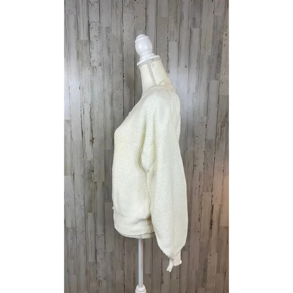Vintage Aspetcuk Trading Co. Women's‎ XL White V-Neck Knit Pullover Sweater - Picture 4 of 7